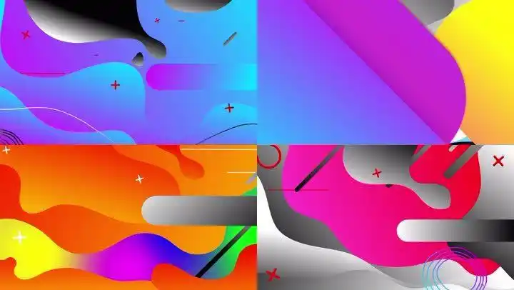 彩色背景元素素材ae模板