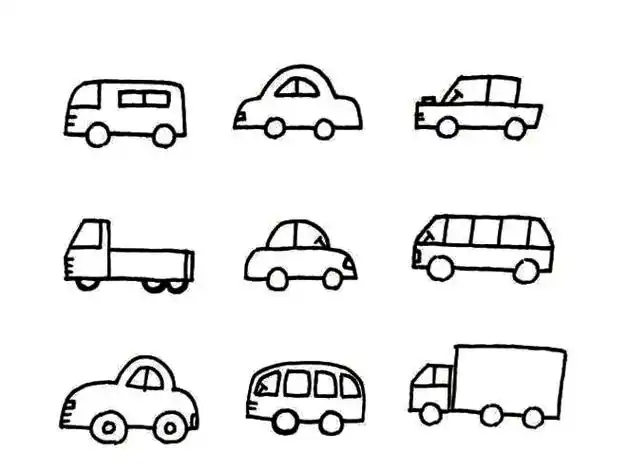 各种各样汽车简笔画 各种各样汽车简笔画还有火箭大炮车简笔画