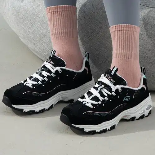 斯凯奇skechers女鞋2023秋季新款运动鞋时尚熊猫老爹鞋厚底耐磨休闲鞋