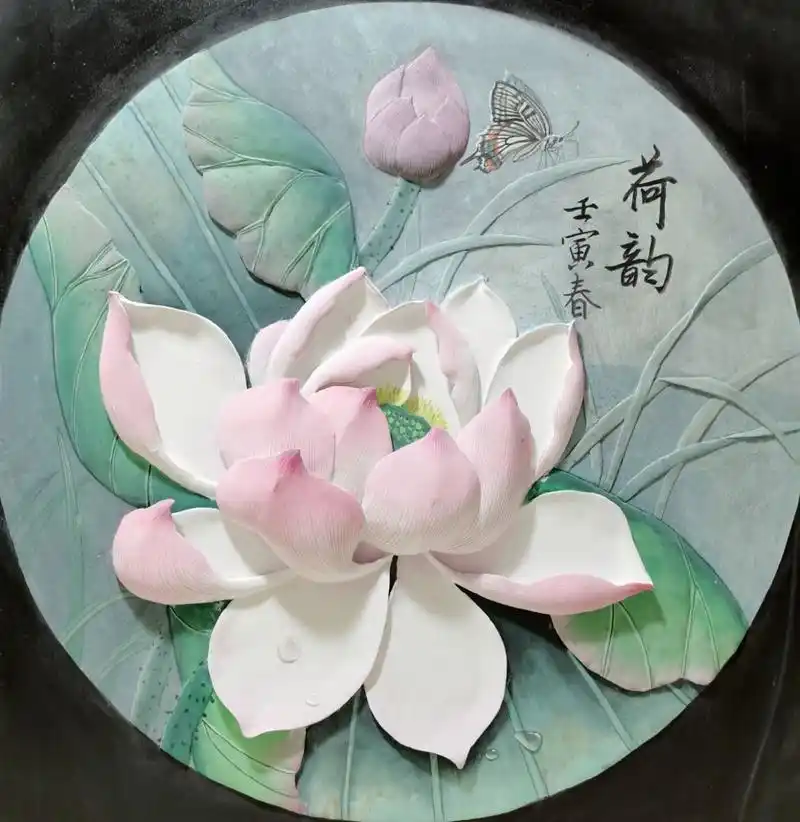 浮雕壁画|《荷花》