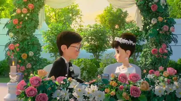 哆啦a梦:大雄给静香戴上了戒指,和静香结婚了,梦想成真了|儿童动漫|哆