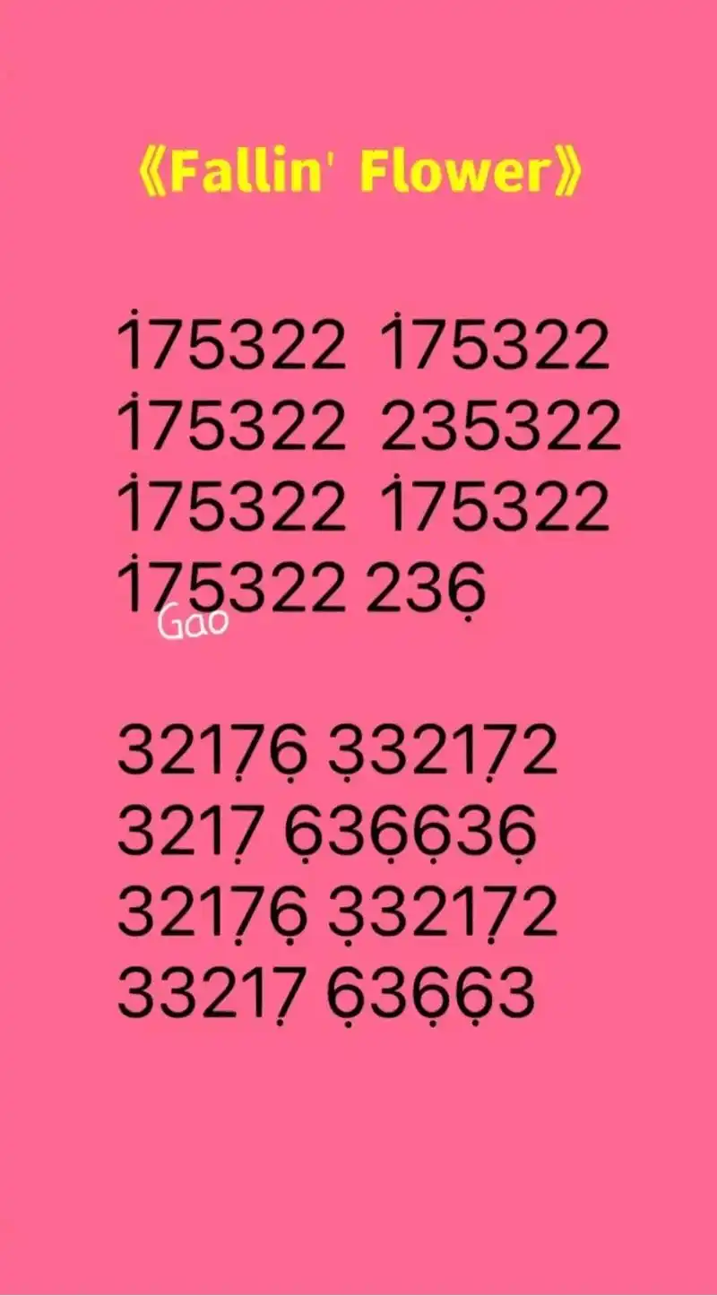 《fallin flower》seventeen 简谱#s - 抖音