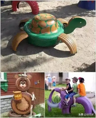 组图废旧轮胎在幼儿园与亲子农庄中的景观布置太美了