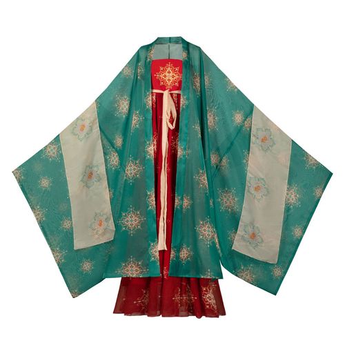 碟仪唐制汉女中国风唐制刺绣诃子裙大袖衫套装汉服