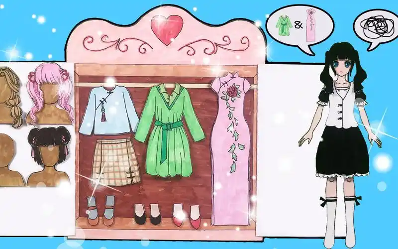手工纸娃娃玩具:纸娃娃装扮,不同风格服装美美哒!