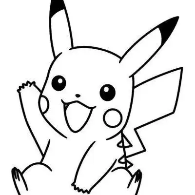 q版比卡丘黑白简笔画图片大全