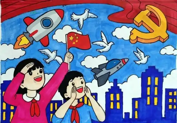 童心向党长胜小学献礼建党100周年暨艺术节绘画展