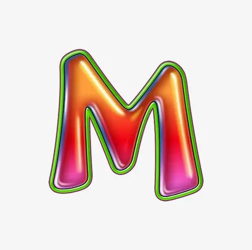 渐变红圆字母m