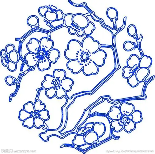 青花瓷图案 桃花