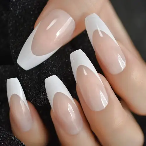 nail natural nude full cover plastic artificial fingernails diy