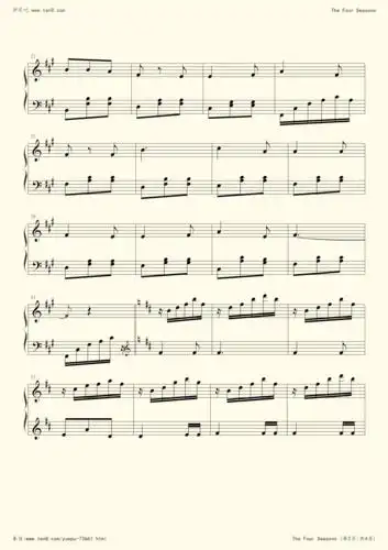 钢琴谱:儿童钢琴:the four seasons