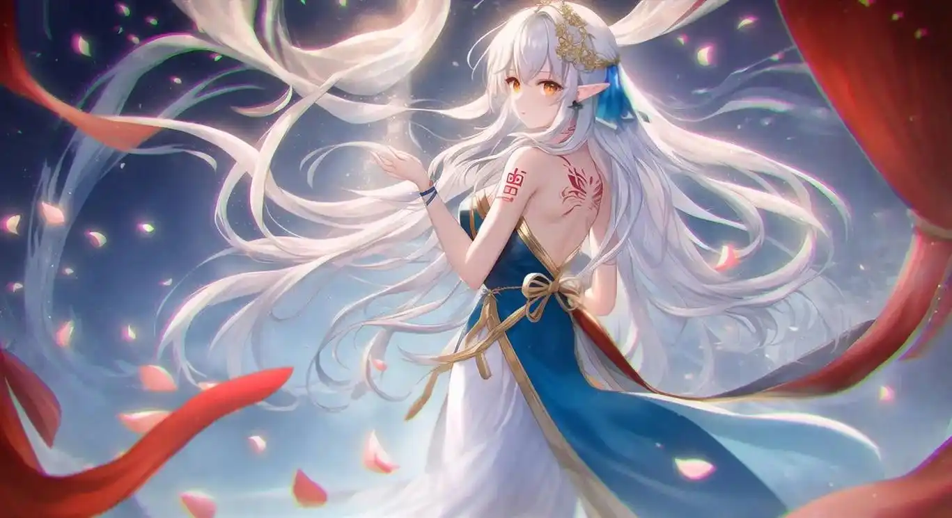 银发少女.#二次元美图 #动漫壁纸 #ai绘画  - 抖音