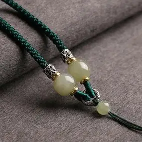 高端和田玉籽料吊坠挂绳手工编织高档项链绳貔貅观音玉器男女线绳