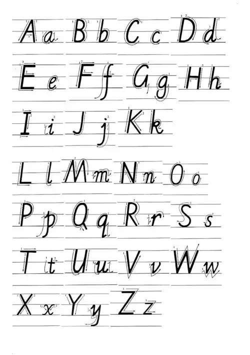 26个英语字母手写体示范1