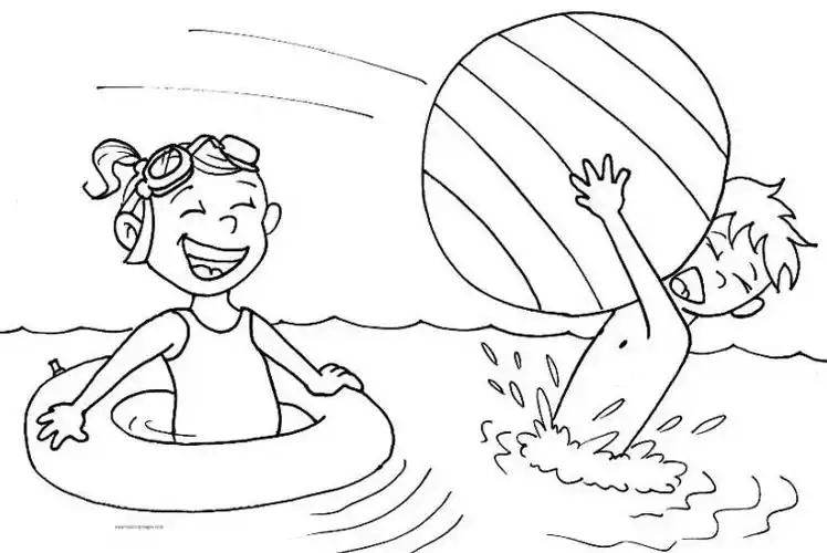 游泳池里的人们简笔画 阿姨,叔叔