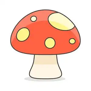 卡通蘑菇和花丛矢量素材免费下载 - 觅知网