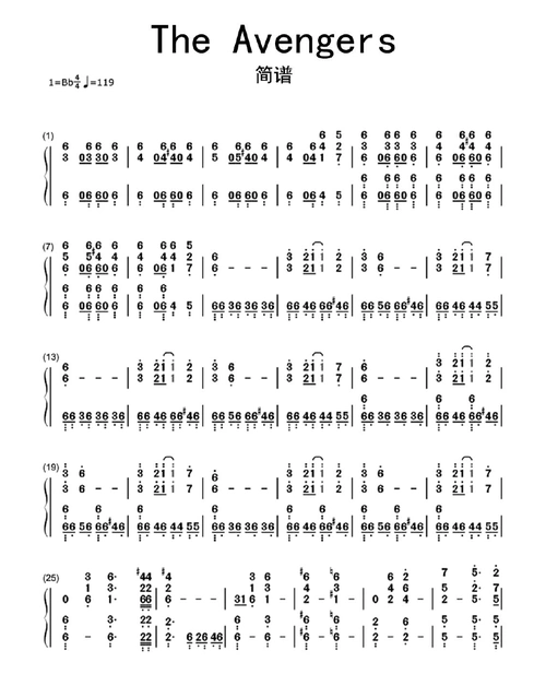 the-avengers简谱乐谱