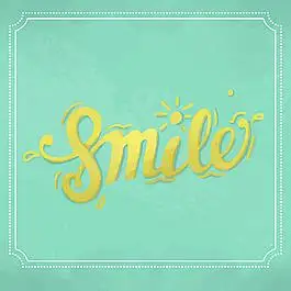 微笑英文艺术字设计绿色背景