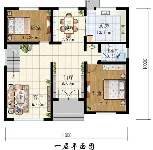 本期分享二层别墅设计图纸,平面图彩屏及效果图参考,有建房需求的可