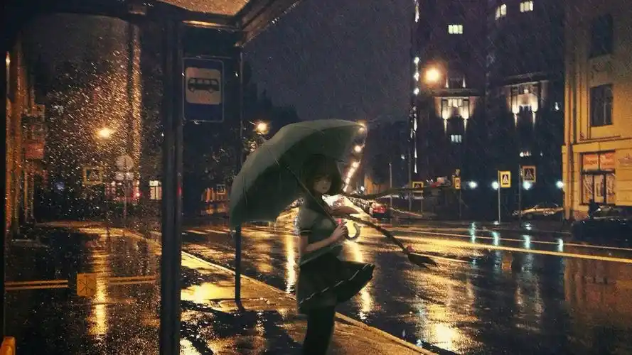 你是否也在雨中等待某人雨夜特辑二次元动漫壁纸雨动漫二次元