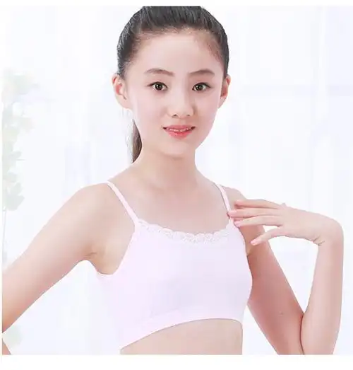 拍3发4女童小背心812岁发育期学生内衣女纯棉纯色吊带抹胸中大童文胸