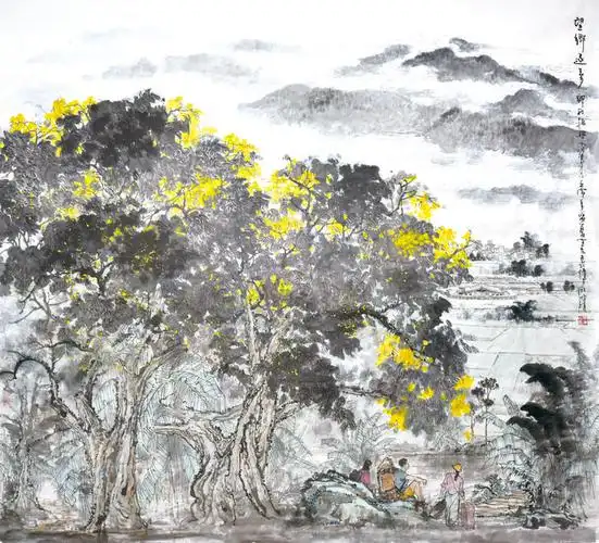 《望乡逐梦》(国画)  吴宣东 作