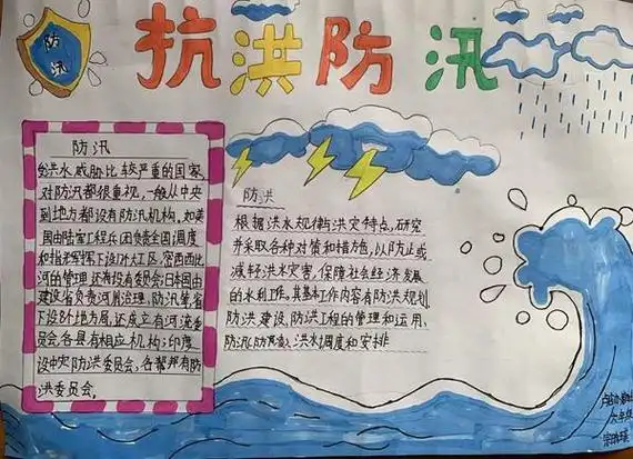 一年级夏季防汛手抄报 一年级手抄报