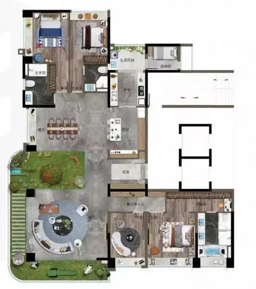 大平层泳池22米阔景望江佛山有钱人住的是什么神仙户型