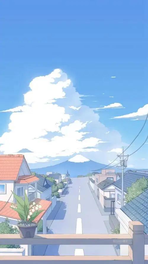 小清新治愈动漫场景手绘插画