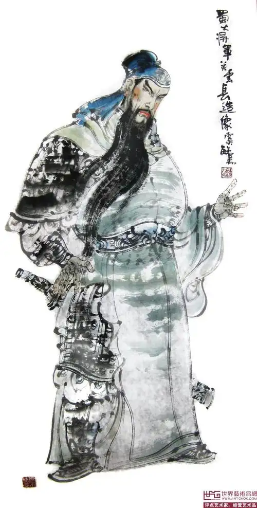 国画名家 虞敏 国际艺栈 > 蜀大将军关羽|  共4幅   |  页次: 1/4|  1