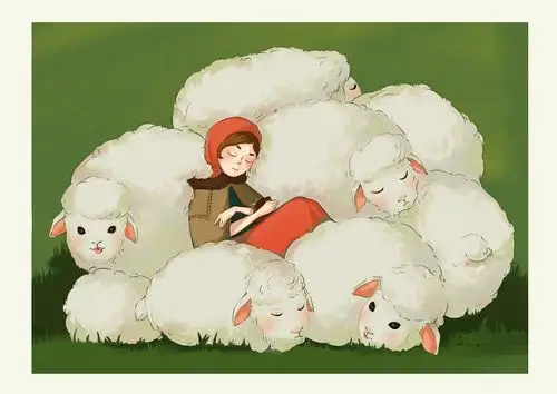 小憩一会,在花朵羊上