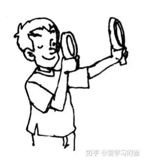 小孩远眺的简笔画