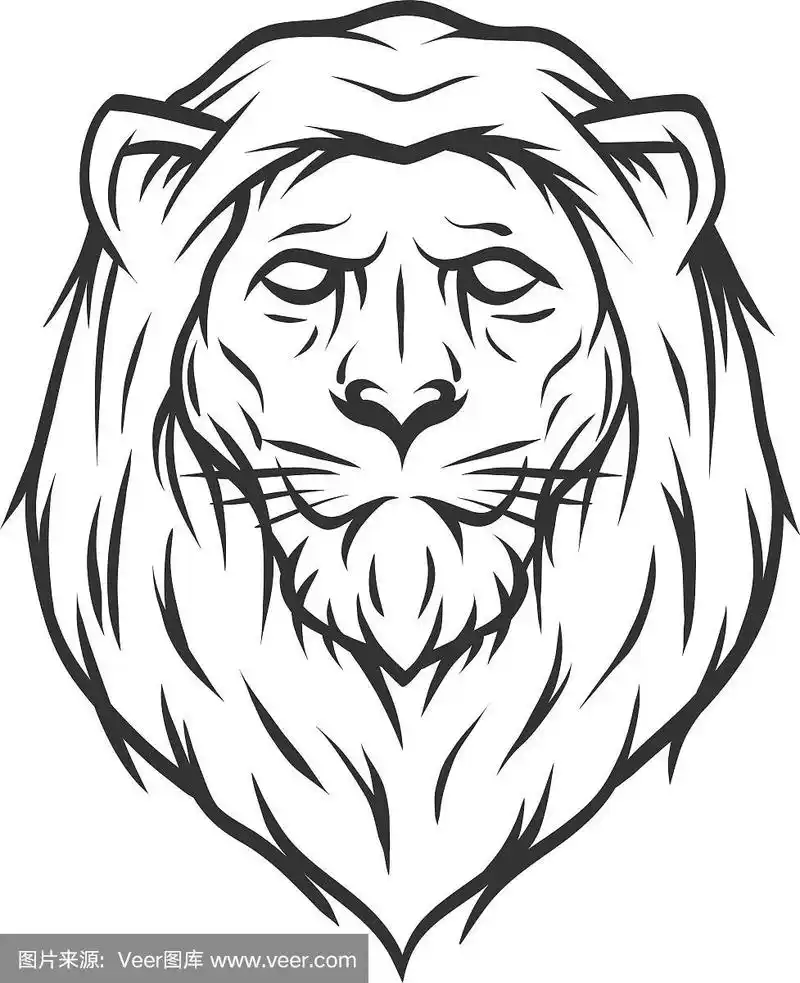 狮头线条艺术风格