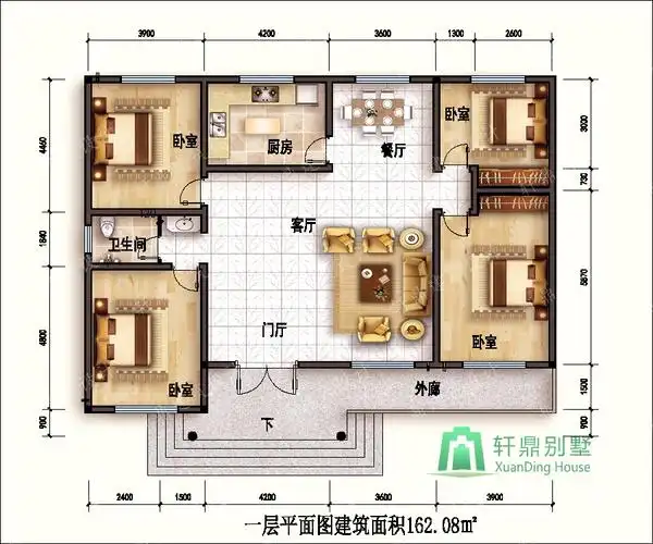15x12农村一层平房设计图纸农村一层小别墅