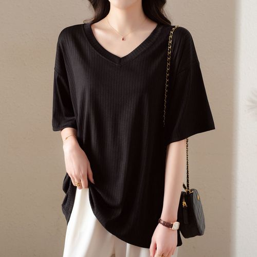 240斤大码女装夏季冰丝300斤宽松纯色短袖t恤女显瘦200斤加肥加大