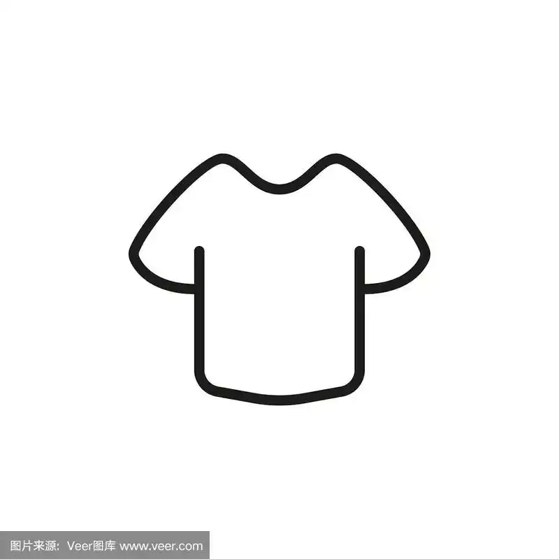 t恤,线图标,极简构图,衣服,轮廓