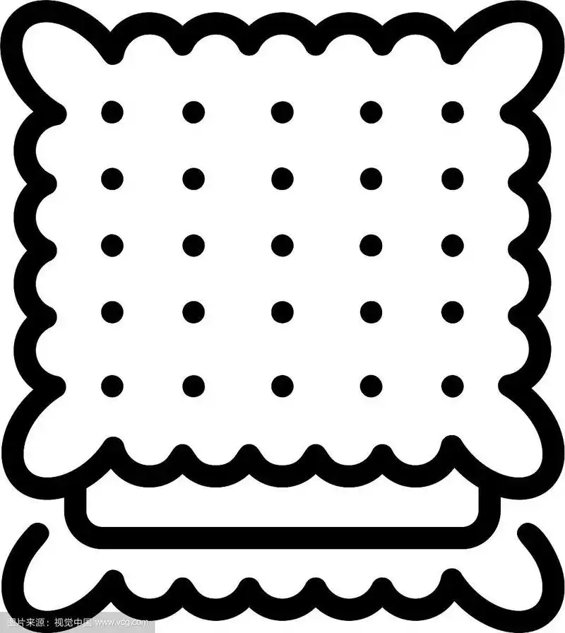 方形饼干图标轮廓风格