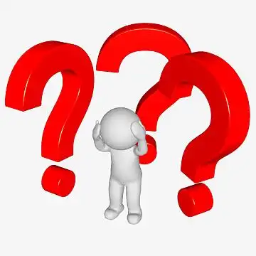 卡通红色问号和人物装饰