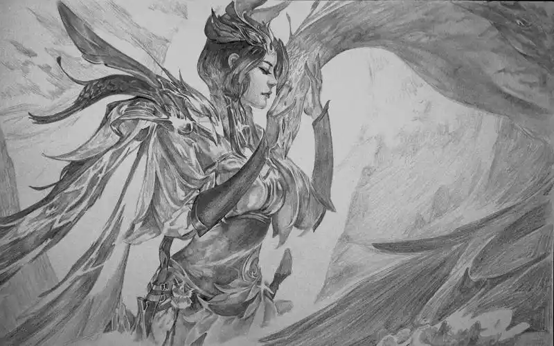 小伙儿竟用自动铅笔做出这样的事情——虞姬新皮肤手绘实录加超细致