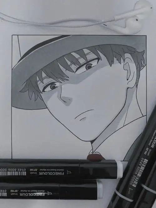 马克笔手绘间谍过家家劳埃德福杰