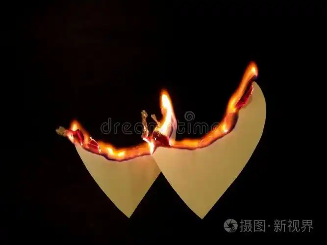 四颗心在和平中破碎的心火烧心金色情人节心形心脏灼伤你把我的心给