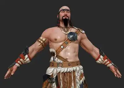 pbr古代 蒙古人 蒙古士兵 大力士 摔跤手 角力 相扑 战士 蛮族 野蛮人