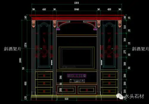 99套石材背景墙的cad设计图纸免费放送