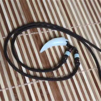 狼牙吊坠狗牙吊坠新疆和田玉狼牙吊坠本命年霸气男士款项链玉石挂坠