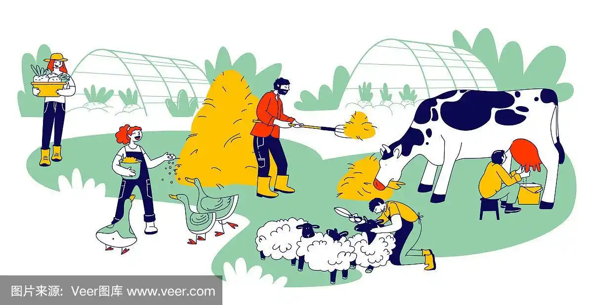 卡通平面矢量插图,线条艺术