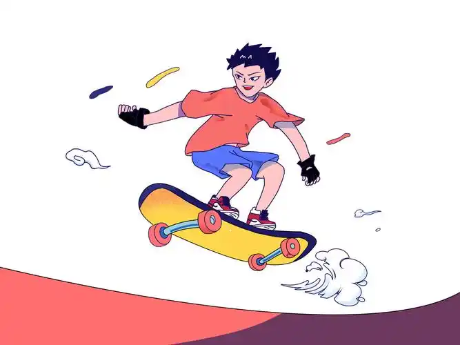 运动活力滑板少年