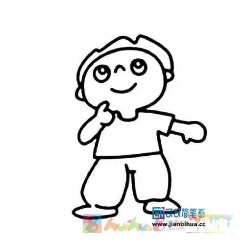 男性侧面图画简笔画