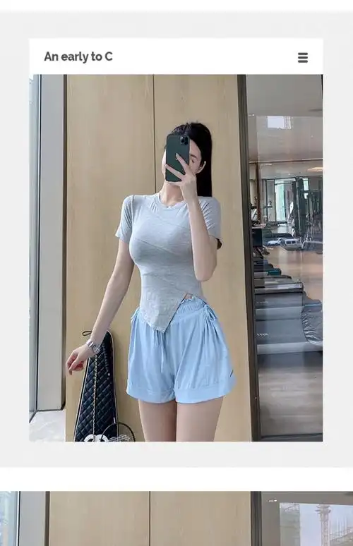 rovbever 健身衣女短袖显瘦速干紧身衣夏薄款瑜伽上衣训练运动t恤