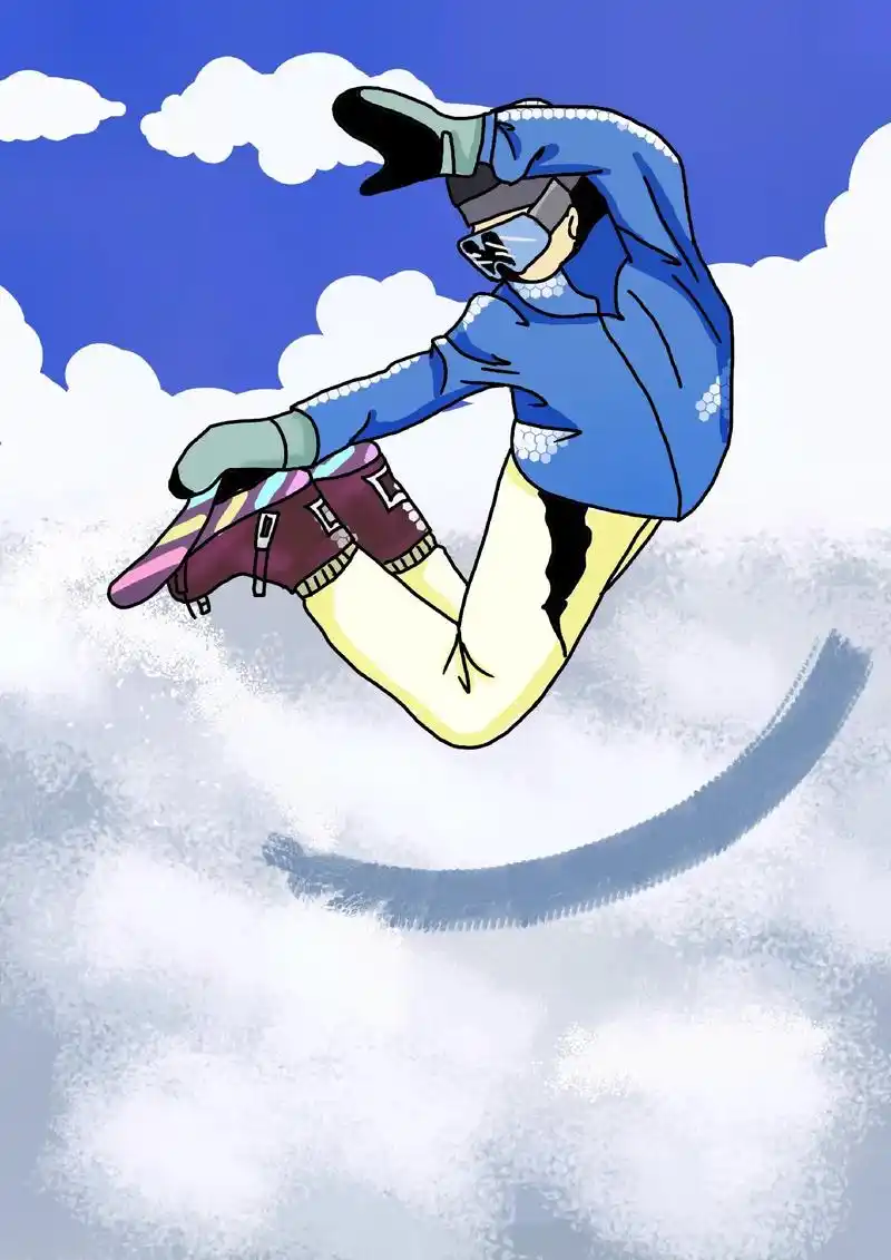 冬天好想去滑雪呢#热门话题 #扁平插画 #绘画 #奥运会 - 抖音