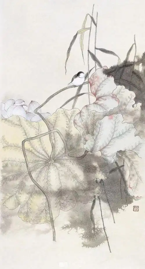 刘英工笔花鸟画丨一花一草一世界一鸟一兽一精神